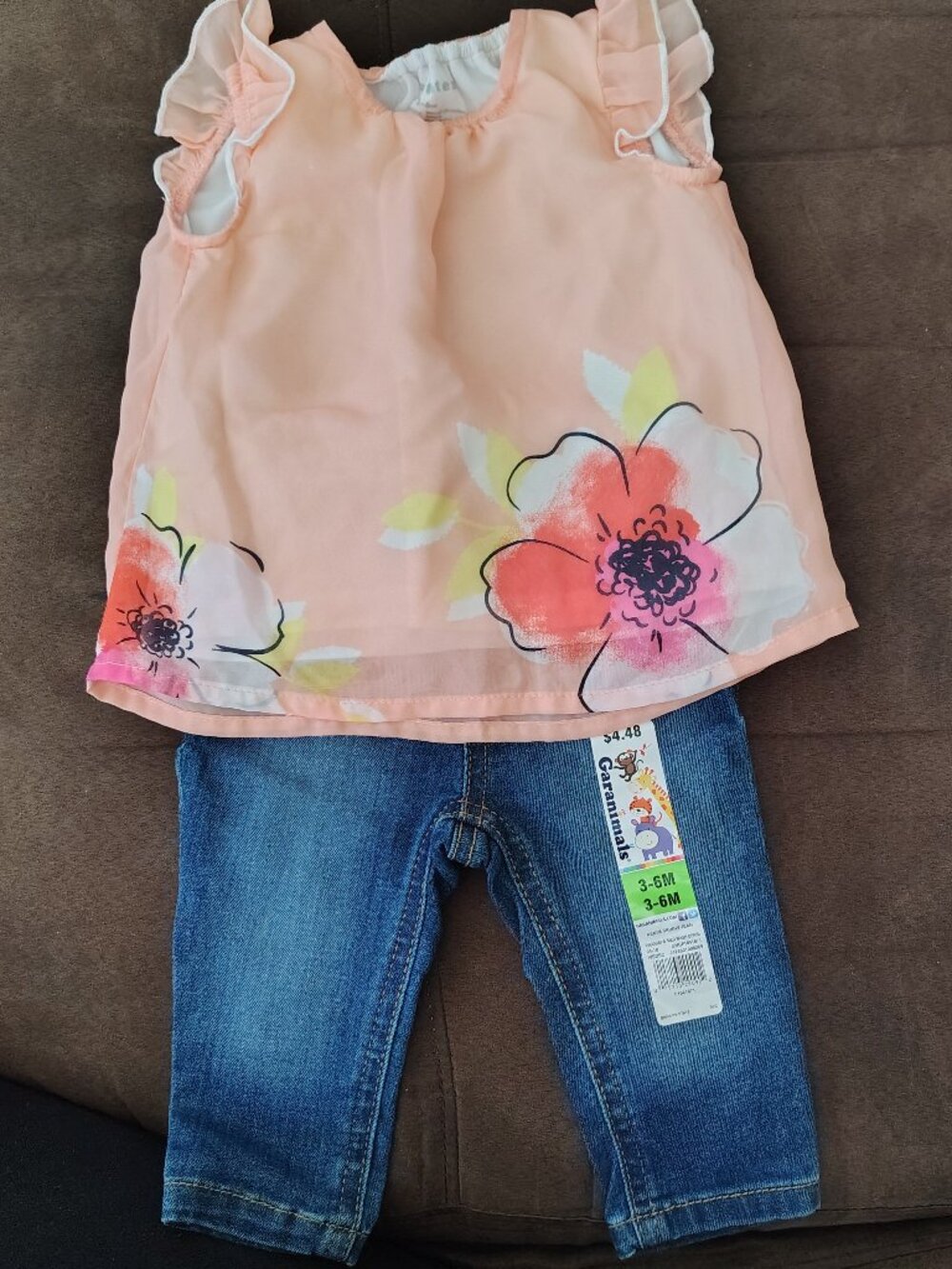 Girls Outfit Healthtex Tank Top w/ Garanimals Jeans(NWT) Size 3-6 Months